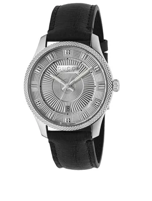 Eryx Steel Leather Strap Watch