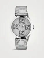 G-Timeless Leather Strap Watch