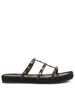 Rockstud Torchon Leather Espadrille Sandals