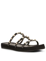 Rockstud Torchon Leather Espadrille Sandals