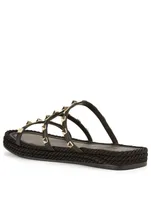 Rockstud Torchon Leather Espadrille Sandals