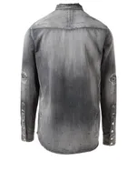 Western Distressed Denim Shirt