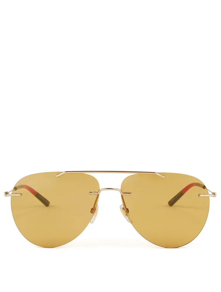 Rimless Aviator Sunglasses