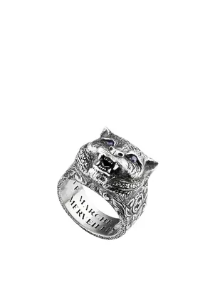 Gucci Garden Sterling Silver Feline Head Ring
