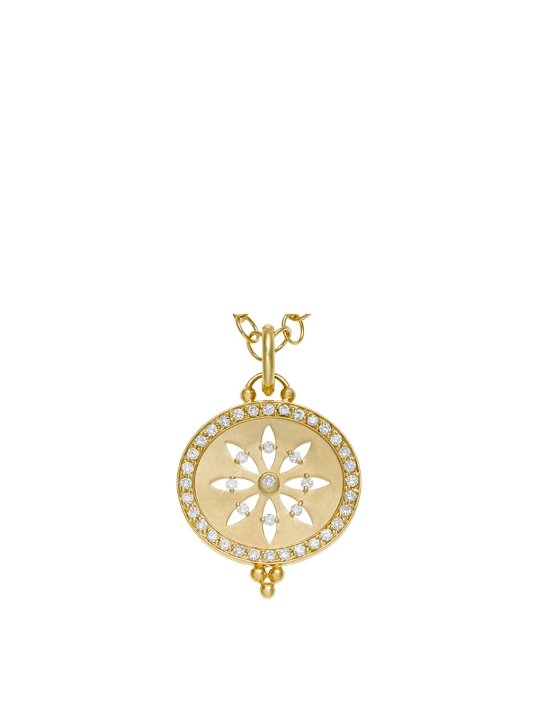 18K Gold Cutout Sorcerer Pendant With Diamonds
