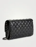 Rockstud Spike Cracked Leather Clutch Bag