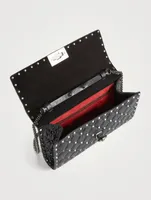 Rockstud Spike Cracked Leather Clutch Bag