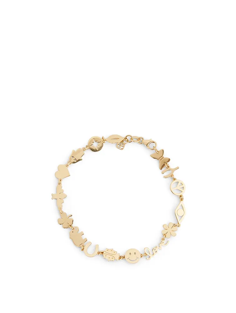14K Gold Tiny Pure Link Bracelet