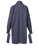 Oversized Button-Up Strap Shirt Stripe