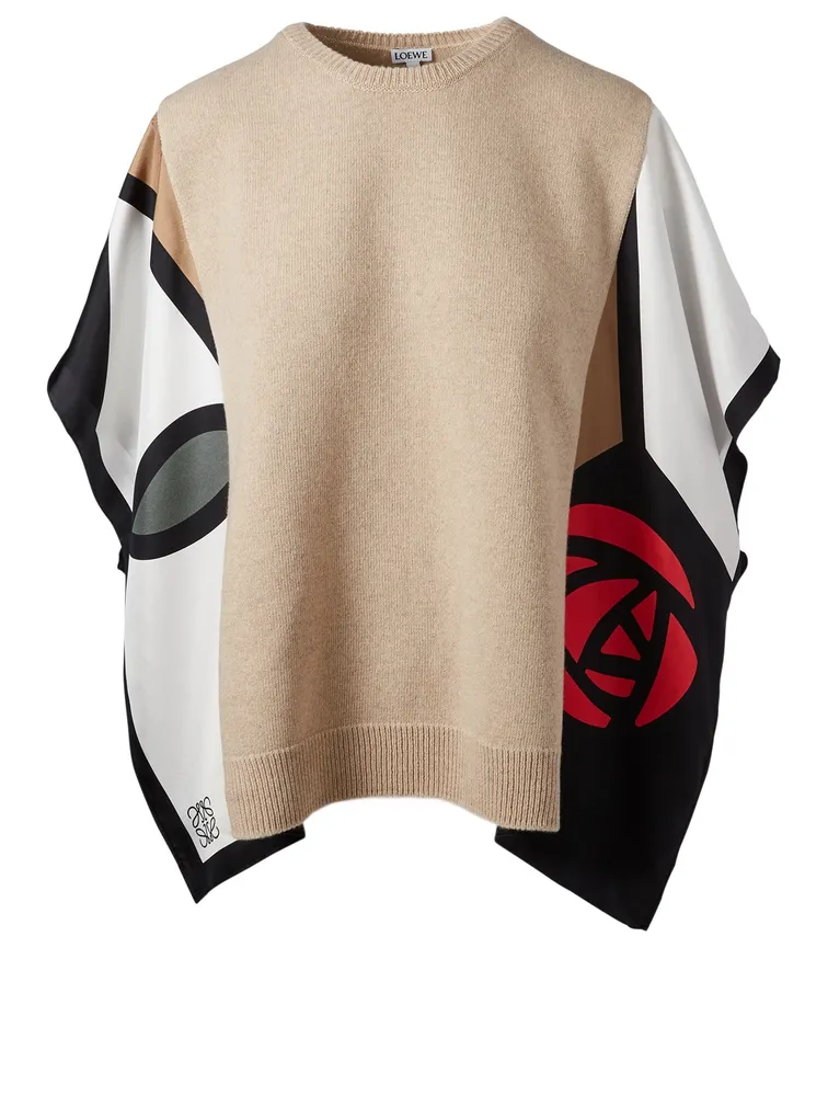 Cashmere And Silk Scarf-Sleeve Top