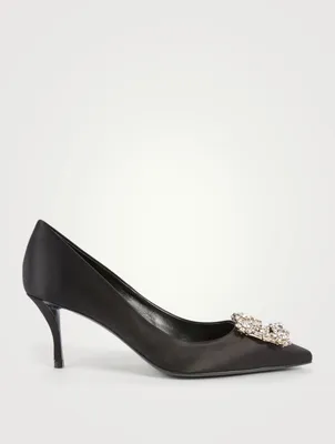Flower Strass Satin Pumps
