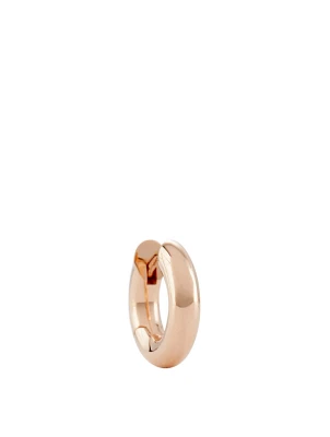 Macro Rose Gold Huggie Hoop Earring