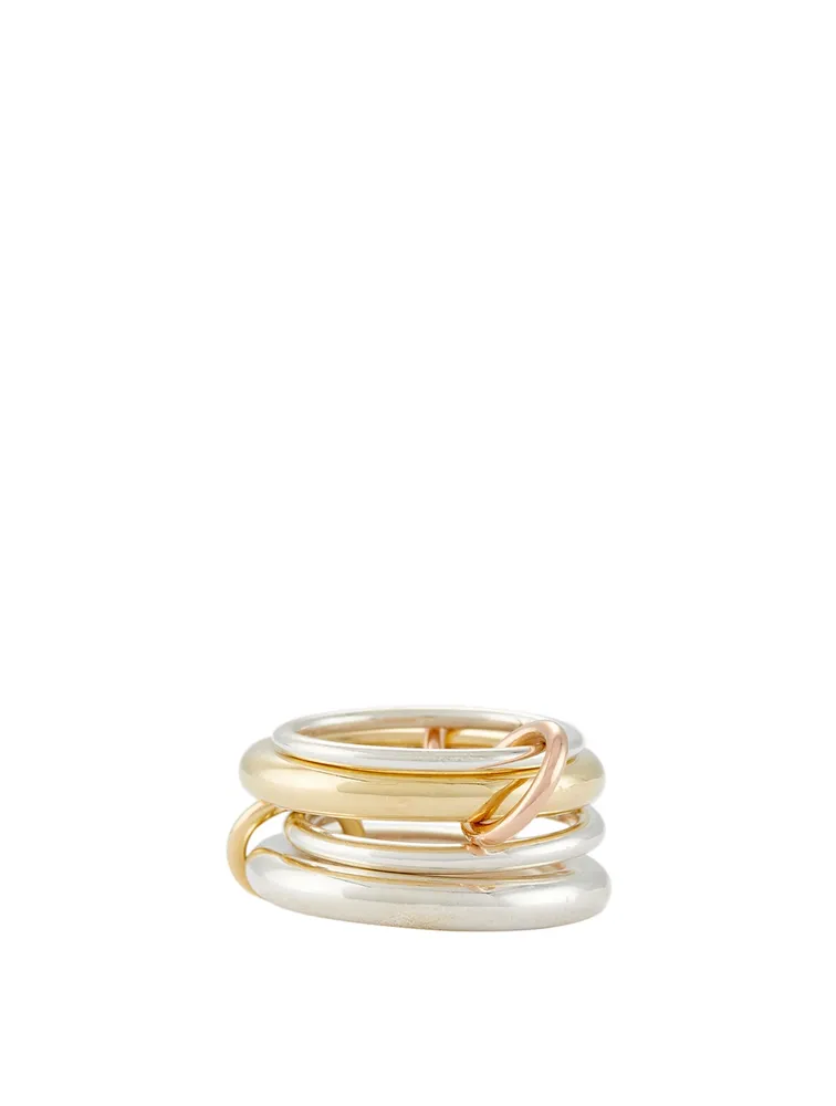 Cici 18K Gold And Silver Linked Ring