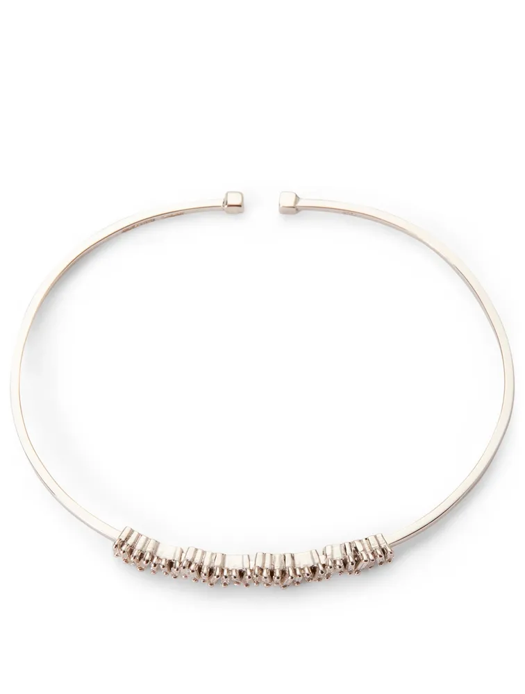 18K White Gold Fireworks Bangle Bracelet With Diamonds