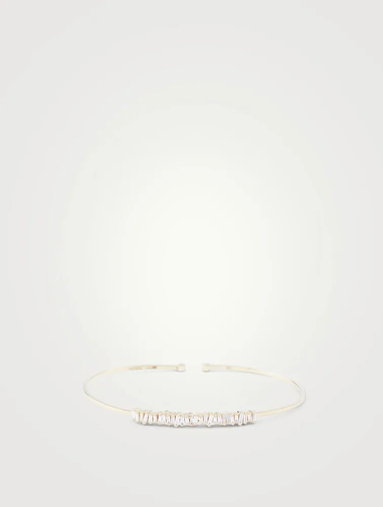 Fireworks 18K Gold Bangle Cuff Bracelet With Diamonds