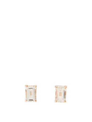 Bloom 14K Rose Gold White Topaz Stud Earrings