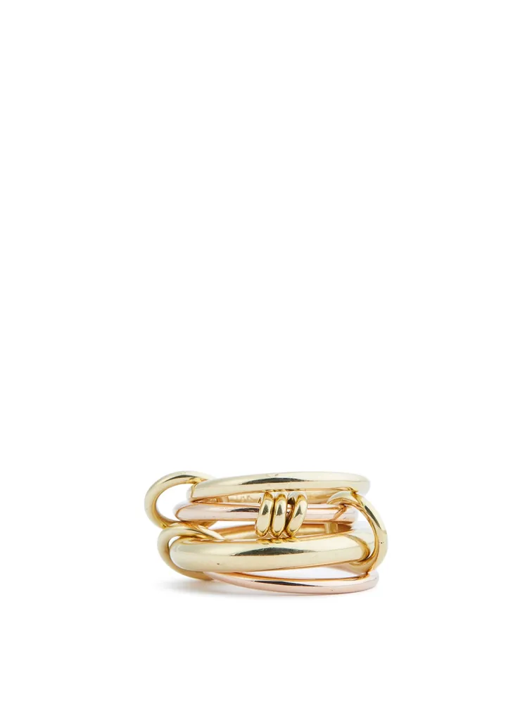 Aries 18K Yellow And Rose Gold Stacked Ring
