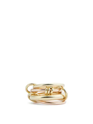 Aries 18K Yellow And Rose Gold Stacked Ring