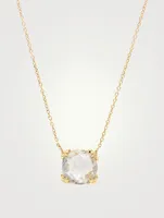 Mini Dew Drop 14K Gold Cluster Necklace With Topaz