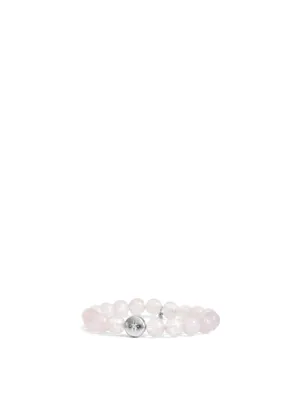 Bohème Sterling Silver Vintage Star Rose Quartz Bracelet With Topaz