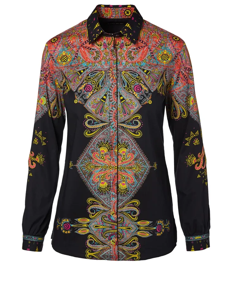 Button-Up Shirt Paisley Print
