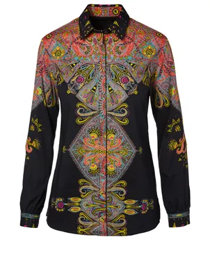 Button-Up Shirt Paisley Print