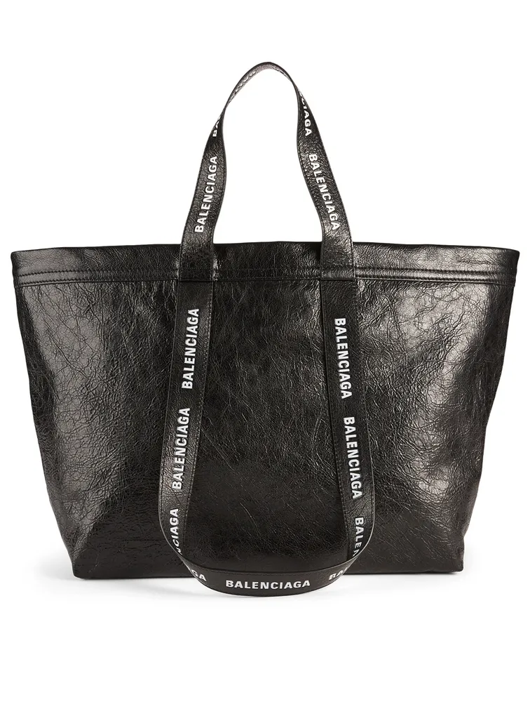 Leather Tote Bag With Logo Straps