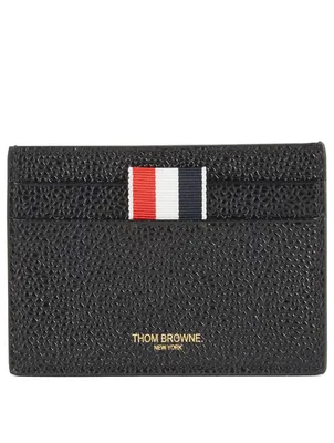 Leather Card Holder In Plaid Print