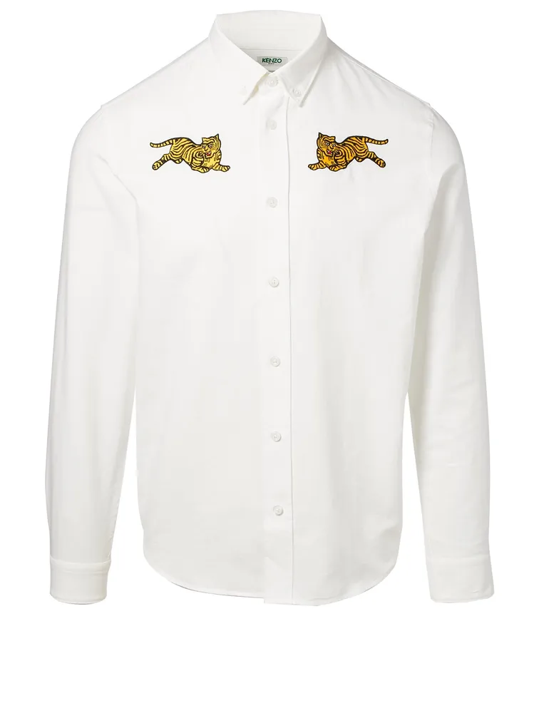 Jumping Tiger Button-Down Shirt