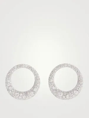 18K White Gold Small Pave Galaxy Earrings With Diamonds