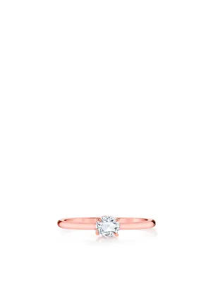 18K Rose Gold Oval Cut Diamond Ring