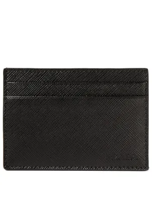 Saffiano Leather Card Holder With Clip