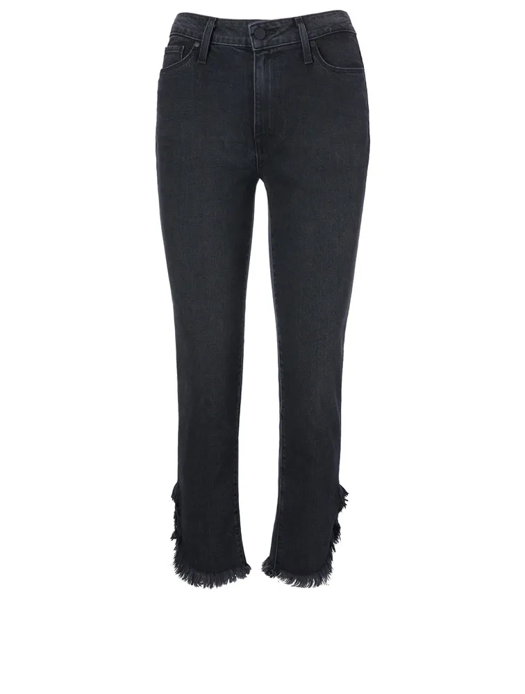 Hoxton High-Rise Straight Ankle Jeans With Fray