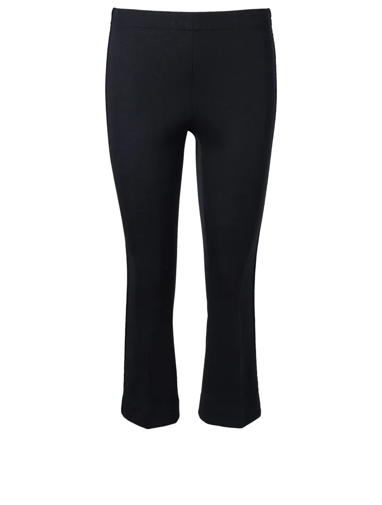 Velvet Cropped Flared Pants