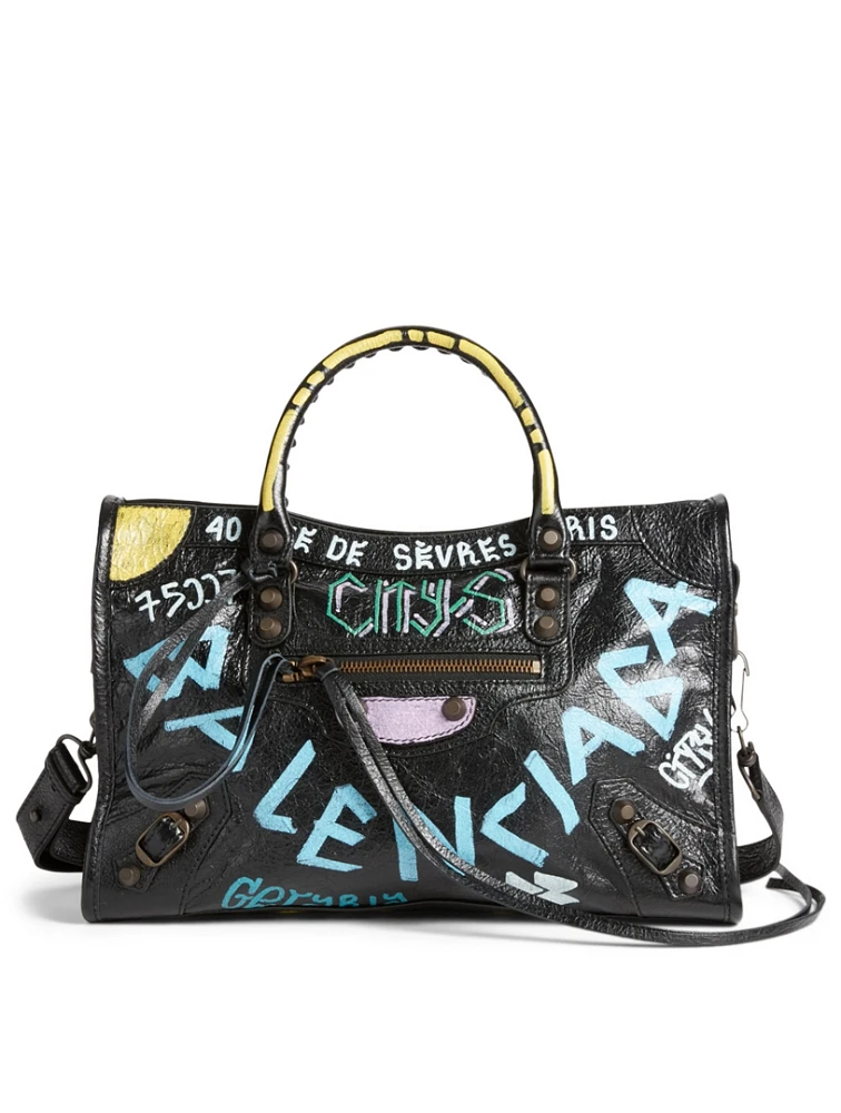 Small City Graffiti Leather Bag