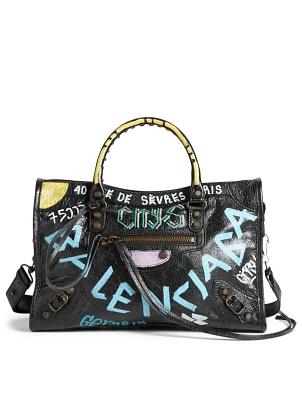 Small City Graffiti Leather Bag