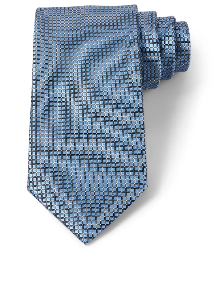 Silk Tie In Square Pattern