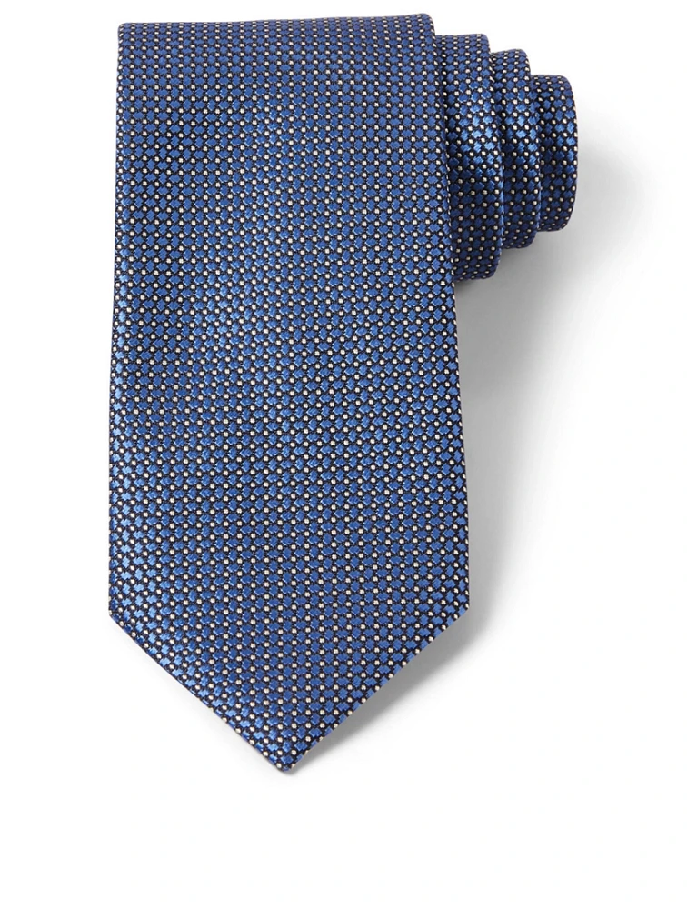 Silk Tie In Square Neat Pattern