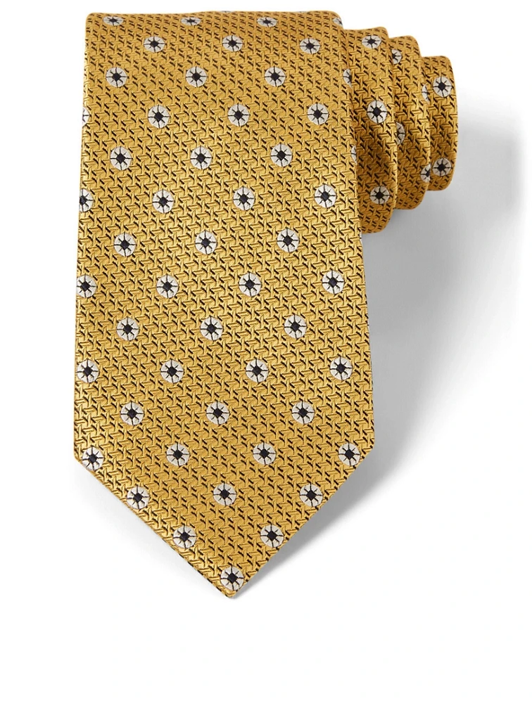 Silk Tie In Geo Pattern