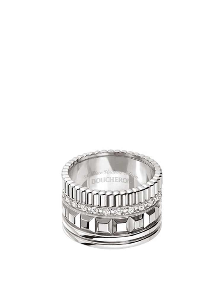 Radiant Edition Quatre White Gold Ring With Diamonds