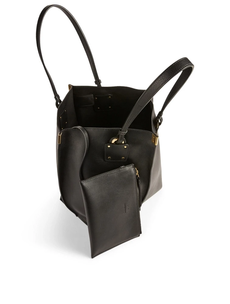 Medium Vick Leather Tote Bag