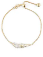 Legends Cobra 18K Gold Pavé Diamond Box Chain Bracelet