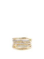 Bamboo 18K Gold Ring With Diamonds