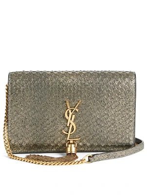 Kate YSL Monogram Metallic Python Chain Wallet Bag