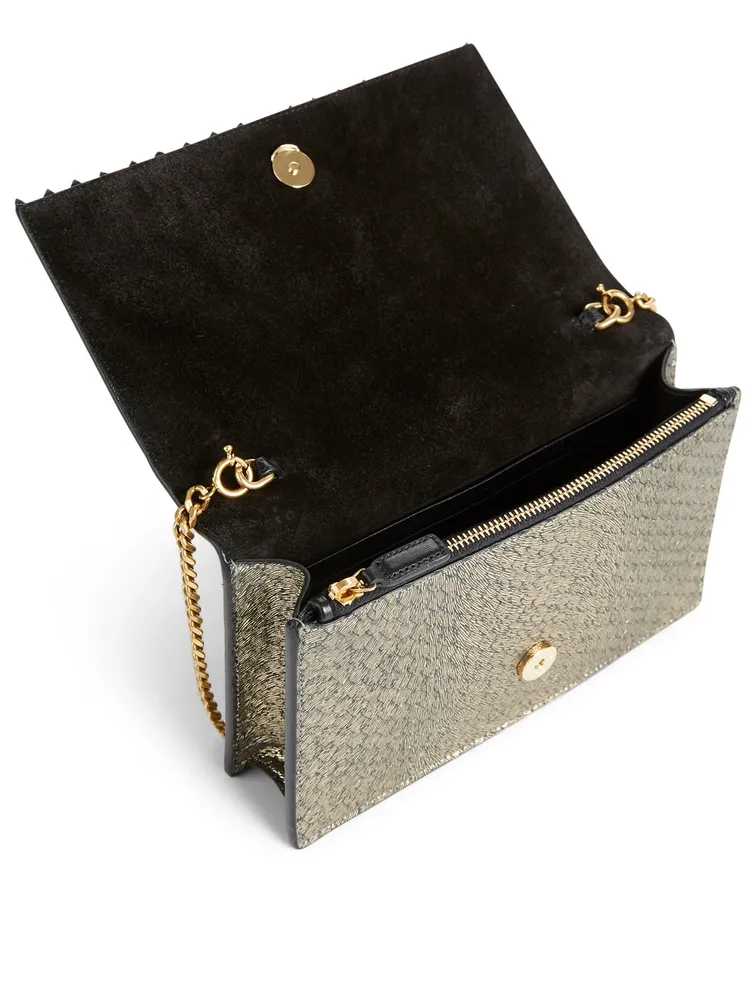 Kate YSL Monogram Metallic Python Chain Wallet Bag