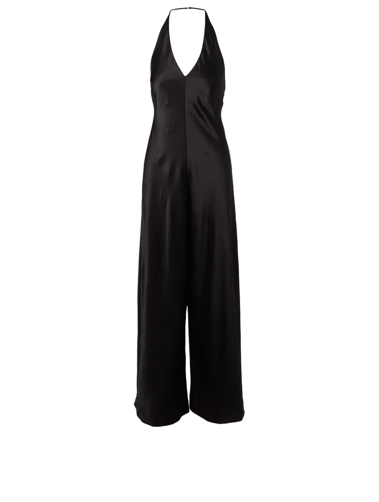 Wash & Go Satin Wide-Leg Jumpsuit
