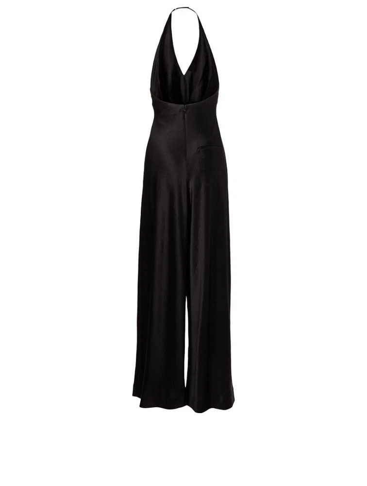 Wash & Go Satin Wide-Leg Jumpsuit