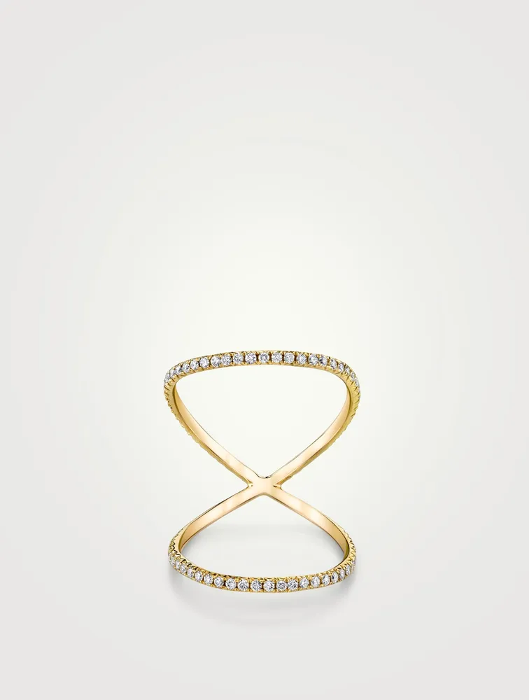 18K Gold Super 8 Ring With Diamonds