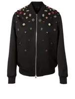 Embellished Wool Bomber Jacket