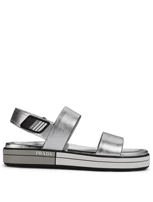 Metallic Leather Sandals